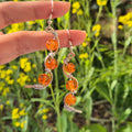Orange Crystal Twist Wire Earrings