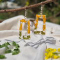 Resin Amaltas Rectangle Drop Earrings