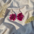 Resin Teardrop Bougainvillea Earrings