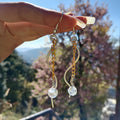 Gold Chain Clear Crystal Twist Earrings